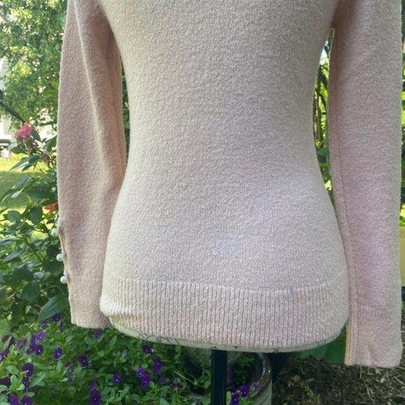 Rachel Parcell Lightweight Blush Sweater with pearl accents - Picture 8 of 12